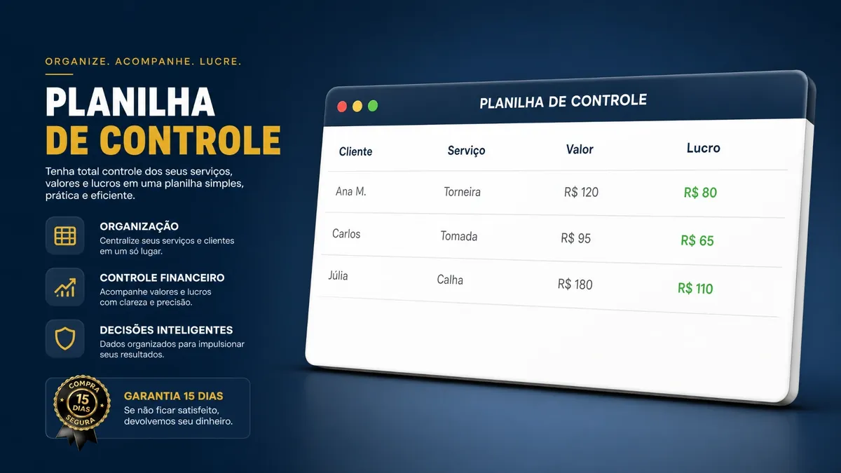 Planilha de Controle de Clientes e Faturamento